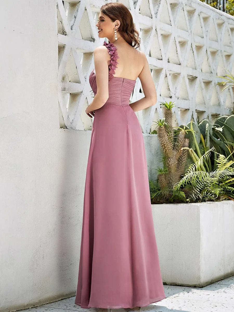 Chiffon One Shoulder Long Bridesmaid Dress