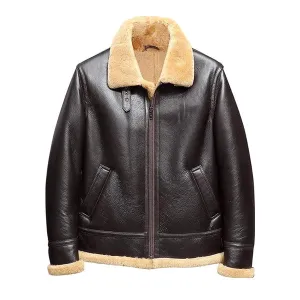 Men's B-3 Faux Shearling Thermal Leather Jacket